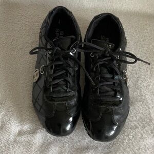 bebe Black Patent Leather Sneakers